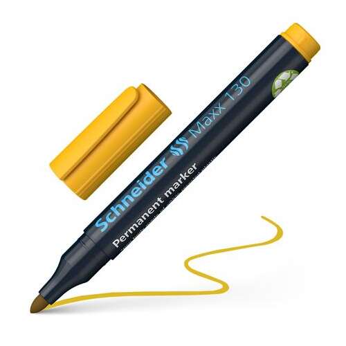 Schneider Maxx 130 permanent marker, yellow, chisel tip