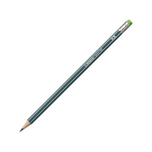 STABILO Pencil 160 HB Bleistift mit Radiergummi, grün