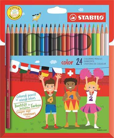 STABILO Coloured pencil set, hexagonal, STABILO "Color", 24 different colours