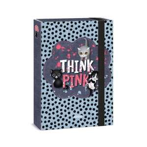 Think Pink cicás A4-es füzetbox, kék fehér pöttyös mintával, tökéletes füzetek és iratok tárolására - Ars Una