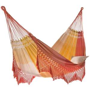 Carolina L rojtos függőágy, dupla függőágy, kültéri függőágy, kertbe való függőágy, teraszra való függőágy, pihentető függőágy, kényelmes függőágy, tartós függőágy, kézzel készített függőágy, brazil függőágy - Függőágy