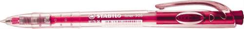 Guľôčkové pero Stabilo Liner 308 s tlačidlom, 0,38 mm # ružová