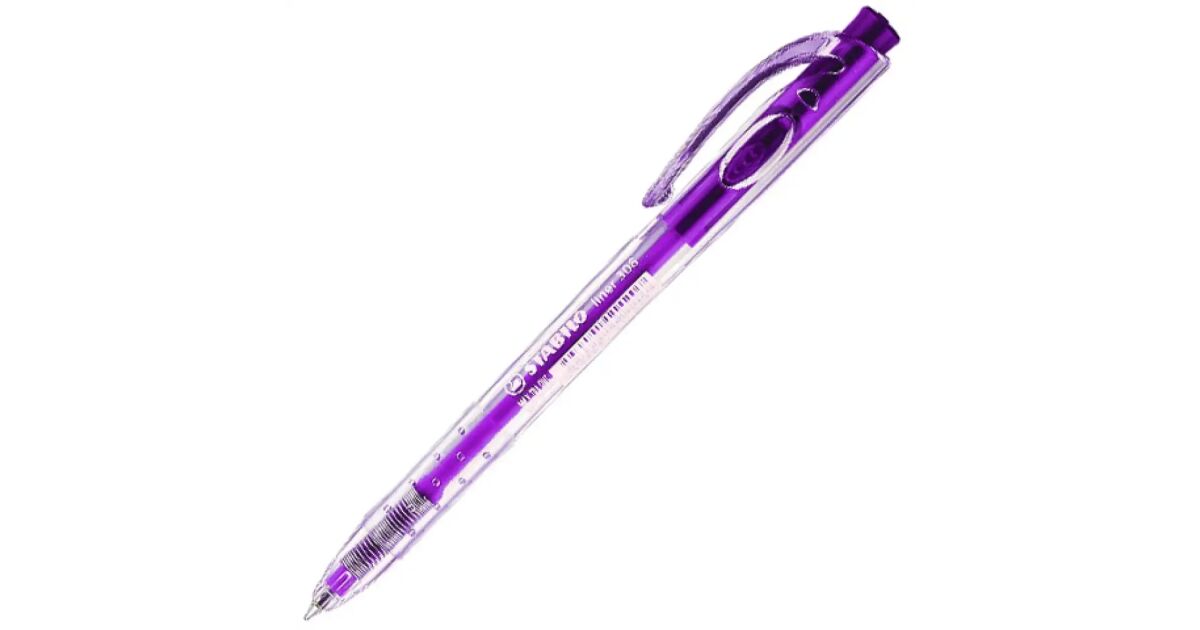 Pióro kulkowe STABILO, 0,38 mm, przycisk, STABILO Liner 308, fioletowe ...