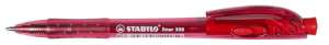 STABILO Liner 308 red ballpoint pen, 0.38 mm, retractable, transparent barrel - Pen