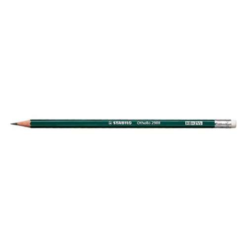STABILO Othello 2B graphite pencil with eraser, hexagonal, green