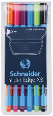 SCHNEIDER Golyóstoll készlet, 0,7 mm, kupakos, SCHNEIDER "Slider Edge XB", vegyes színek