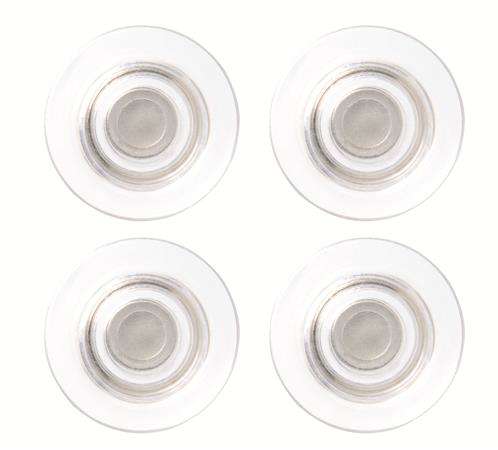 4 pack of NOBO strong magnets for glass boards, transparent