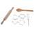 Children's chef set with rolling pin, spoon, cookie cutters, and whisk