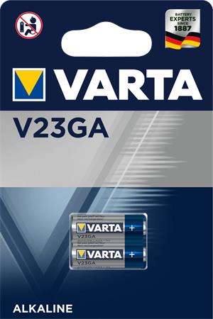 VARTA Batterie, V23GA/A23/MN21 Alarm-Batterie, 2 Stück, VARTA