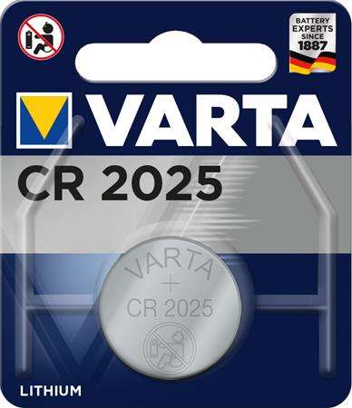 VARTA Knopfzellen CR2025, 1 Stück, VARTA