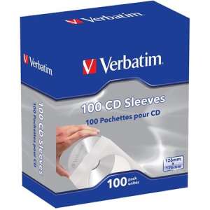 VERBATIM CD/DVD-Papierhüllen, Papier, mit Fenster, mit Klappe, VERBATIM, weiß 31549230 CD- und DVD-Zubehör