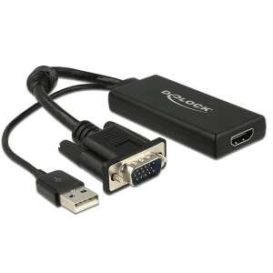 Delock VGA to HDMI adapter with audio, black - VGA Adapter