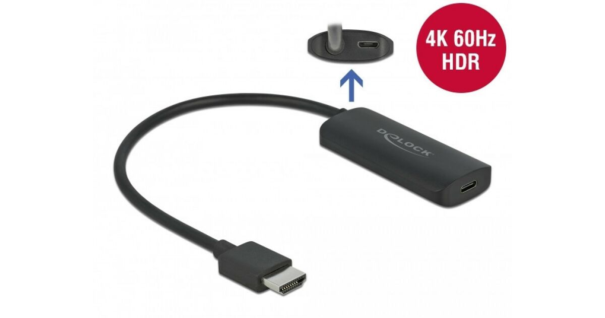 Delock adapter HDMI-A apa USB Type-C  anya csatlakozóra (DP Alt mód) 4K 60 91248279