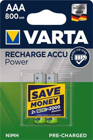 VARTA Nabíjacia batéria, AAA micro, 2x800 mAh, prednabitá, VARTA &rdquo;Power&rdquo;