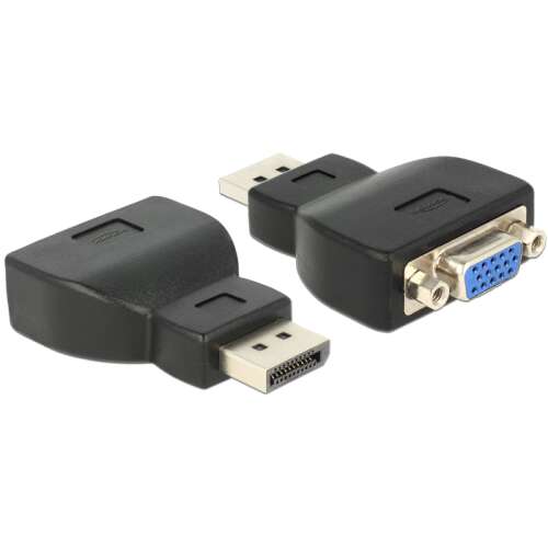 Адаптер Delock DisplayPort към VGA, черен, свържете VGA монитор към DisplayPort порт