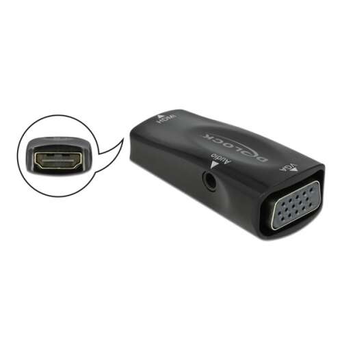 Delock Convertor HDMI-A socket - VGA socket cu audio 1080p