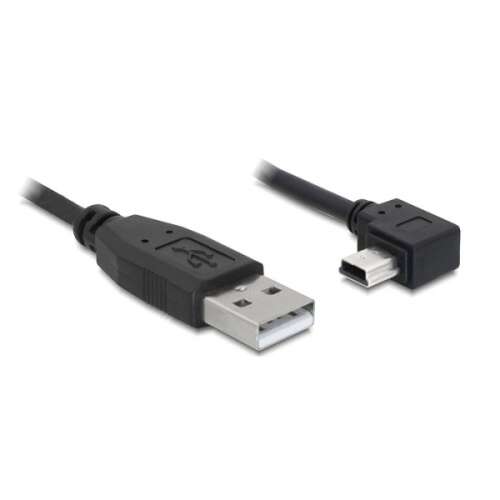 Delock Konvertorový kábel USB 2.0-A samec na USB mini-B 5-pinový zahnutý samec na samicu, 2 m