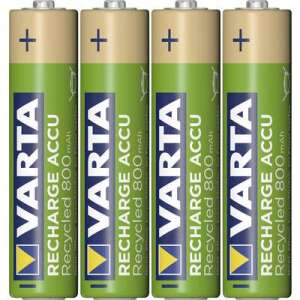 4 pack VARTA Rechargeable AAA Batteries, 800 mAh, Recycled - Battery