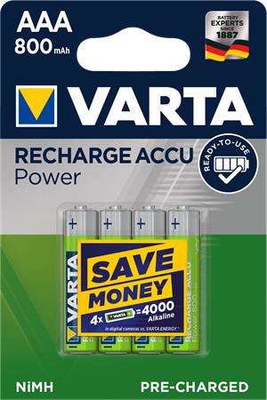 VARTA Baterie reîncărcabilă, AAA micro, 4x800 mAh, preîncărcată, VARTA Power