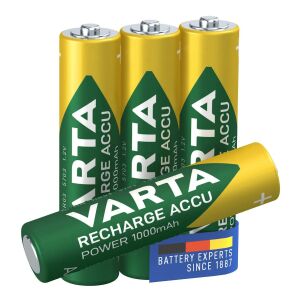 VARTA AAA 1000mAh Rechargeable Battery, Single - Battery
