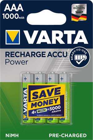 VARTA Tölthető elem, AAA mikro, 4x1000 mAh, előtöltött, VARTA "Power" 31549274