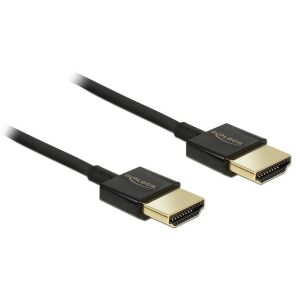 Delock nagy sebességű HDMI kábel 2m, HDMI-A apa-apa, 4K 3D Ethernet - HDMI kábel