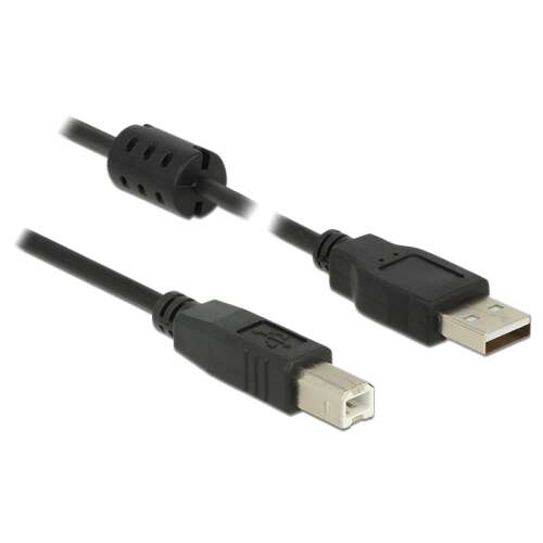 Delock USB 2.0 A-típusú &gt; B-típusú nyomtatókábel, 1 méter, fekete