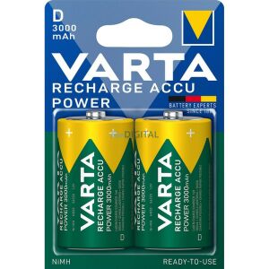 VARTA Power D Size Rechargeable Batteries, 3000mAh, 2-Pack - Varta Battery