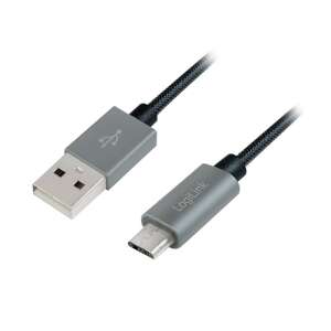 Kabel USB 2.0 Logilink, USB-A do Micro-USB, 1 metr, czarny i szary - Kabel USB