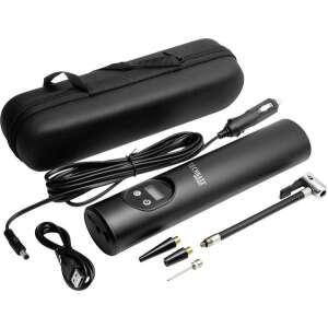 Compresor de aer portabil Technaxx TX-157 cu accesorii, inclusiv o husă de transport, încărcător de mașină, cablu USB și diverse adaptoare de duză - Compresoare