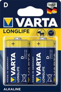 VARTA Longlife D Size Batteries, 2-Pack, Alkaline, LR20, reliable power - Varta Battery