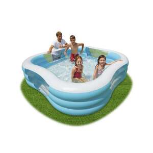 Intex aufblasbarer Familienpool, blau und weiß, für Kinder und Erwachsene, 229x229x56cm - Intex