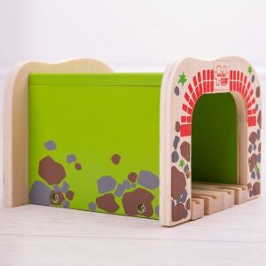 Bigjigs Rail - Dupla Alagút - Fa Vasút - 11,5cm