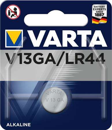VARTA Knopfzellenbatterie, V13GA/LR44/A76, 1 VARTA