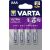 VARTA Battery, AAA micro, 4 pcs, lithium, VARTA "Ultra Lithium" 133776780