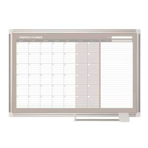 VICTORIA VISUAL Havi Tervezőtábla Mágneses Szárazon Törölhető Fehér Tábla, 90x60 cm, Alumínium Kerettel - Tervezőtábla