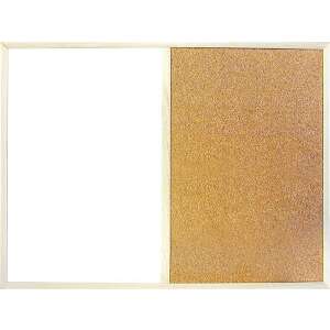 VICTORIA VISUAL kombitábla, 60x80 cm, fa kerettel, fehér és parafa felülettel - Kombi tábla