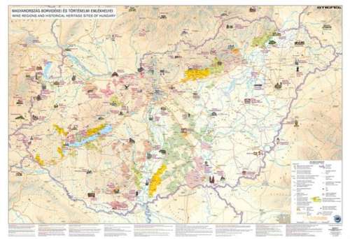 STIEFEL Broșură, față-verso, STIEFEL Topografia Ungariei/Harta vinului