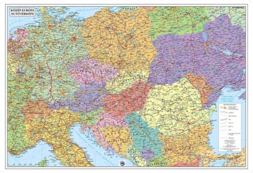 STIEFEL Könyökalátét, kétoldalas, STIEFEL "Föld országai/ Közép-Európa autótérképe"