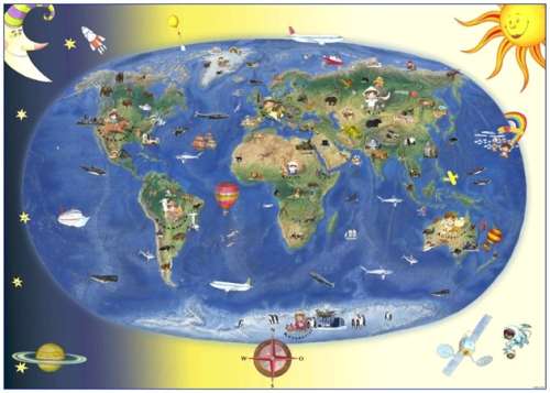 STIEFEL Schreibunterlage, doppelseitig, STIEFEL "Länder der Welt/Kinderweltkarte"