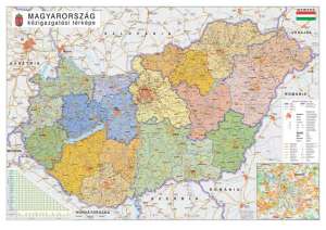 STIEFEL Wandkarte, 100x140 cm, metallisch, Karte von Ungarn, STIEFEL 31550137 Wandkarten