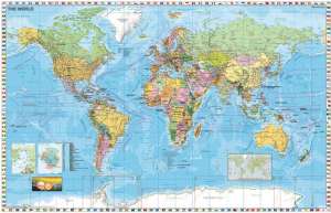 Harta de perete STIEFEL, 136x96 cm, bandă metalică, Țările lumii, STIEFEL 31550148 Instrumente de prezentare