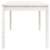 Oldalnézet a fehér tömör fenyőfa kerti asztalról