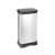 CURVER 50 liter pedal trash can with metal look, silver with black lid and base