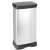 CURVER 50 liter pedal trash can with metal look, silver with black lid and base