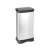 CURVER 50 liter pedal trash can with metal look, silver with black lid and base