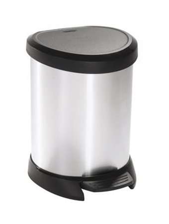 CURVER Pedálos szemetes, fémhatású, 5 literes, ezüst színű