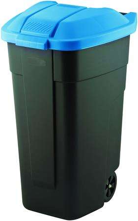 CURVER Odpadkový kôš na kolieskach, plastový, 110 l, CURVER, modrý/čierny 31550433