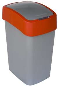Curver Flip Bin 45L red-grey plastic waste bin with lid - Felmosó, Clothes Dryer, Trash can, Paper Towel and Household wipes