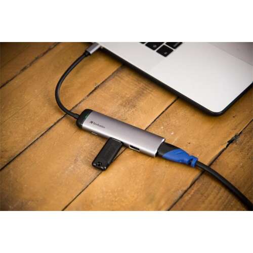 VERBATIM USB elosztó-HUB, USB-C/USB 3.0/HDMI, VERBATIM